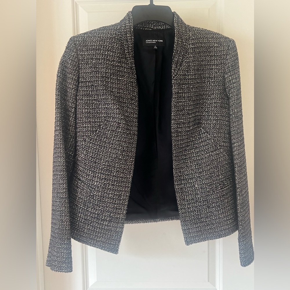 Jones New York Purple & Black Tweed Jacket